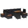 vidaXL Garden Sofa Set 10 pcs 9-Seater Black