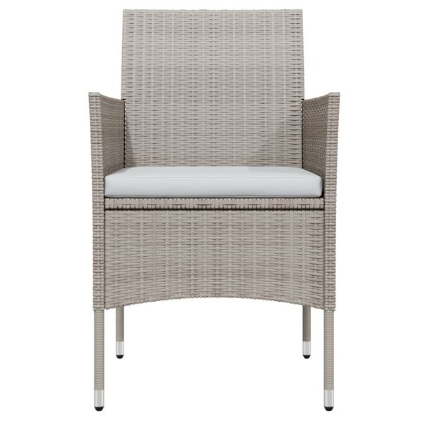 vidaXL 7 Piece Garden Dining Set with Cushions Beige and Black