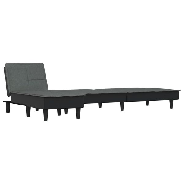 vidaXL L-shaped Sofa Bed Dark Grey 255x140x70 cm Fabric