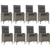 vidaXL 9 Piece Garden Dining Set with Cushions Black and Grey Poly Rattan