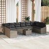 vidaXL Sofa Set with Cushion 11 pcs Grey Poly Rattan