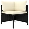 vidaXL 6 Piece Garden Lounge Set with Cushions Poly Rattan Black
