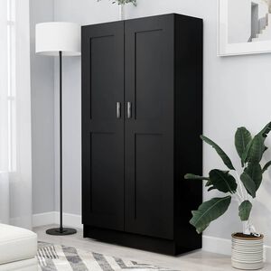 vidaXL Book Cabinet Black 82,5x30,5x150 cm Engineered Wood