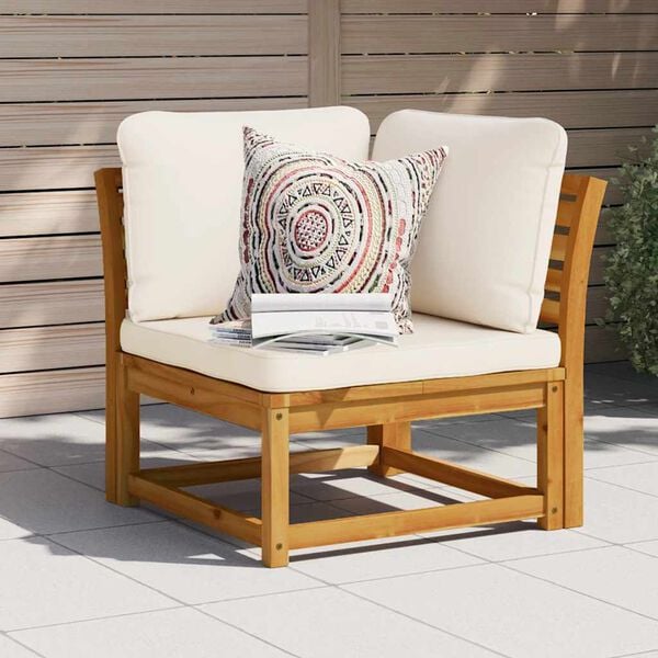 vidaXL Garden Sofa Corner with Cushions 73x73x65 cm Solid Wood Acacia