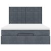 vidaXL Ottoman Bed with Mattresses Dark Grey Double Velvet
