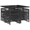 vidaXL 9 Piece Garden Dining Set with Cushions Black Poly Rattan