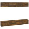 vidaXL Wall TV Cabinets 4 pcs Smoked Oak 100x30x30 cm
