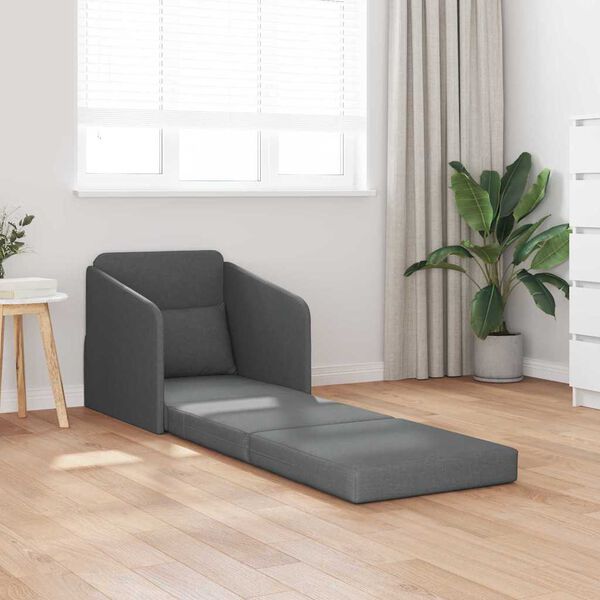 vidaXL Sofa Bed 60cm Dark Grey Fabric