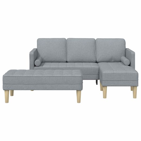vidaXL Sofa Set 2 pcs Light Grey 173 x 131 x 67 cm Fabric