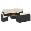 vidaXL 9 Piece Garden Sofa Set with Cushions Black Poly Rattan