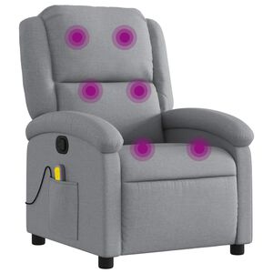 vidaXL Massage Recliner Chair Light Grey Fabric