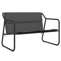 vidaXL 2-Seater Garden Bench with Cushion Anthracite Steel