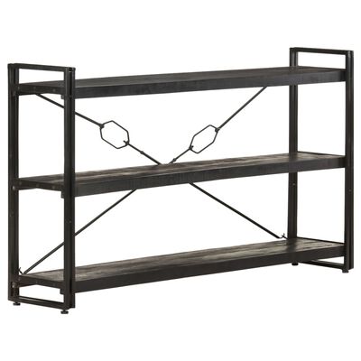 vidaXL 3-Tier Bookcase Black 140x30x80 cm Solid Mango Wood
