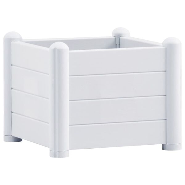 vidaXL Garden Raised Bed PP White 43x43x35 cm
