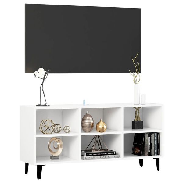 vidaXL TV Cabinet with Metal Legs White 103.5x30x50 cm