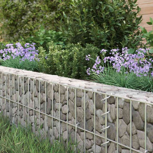 vidaXL Gabion Raised Bed Galvanised Steel 800x100x20 cm