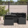 vidaXL Garden Sofa Set with Cushion 5 pcs Black Poly rattan
