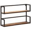 vidaXL Wall Shelf 90x20x55 cm Solid Wood Mango and Iron