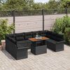 vidaXL Garden Sofa Set with Cushion 10 pcs Black