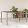 vidaXL Garden Table 150x90x75 cm Tempered Glass and Poly Rattan Grey