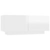 vidaXL Bedside Cabinet High Gloss White 100x35x40 cm Engineered Wood
