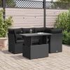 vidaXL 5 Piece Garden Sofa Set with Cushions Black Poly Rattan