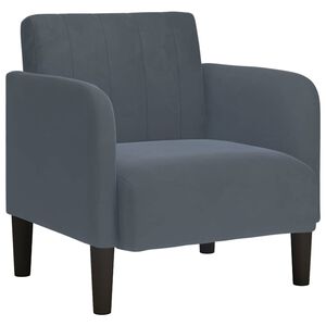 vidaXL Sofa Chair with Armrests Dark Grey 54 cm Velvet