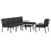 vidaXL 7 Piece Garden Lounge Set with Grey Cushions Steel