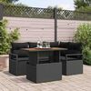 vidaXL Garden Sofa Set with Storage 5 pcs Black Poly rattan