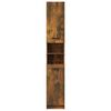 vidaXL Bathroom Cabinet Smoked Oak 32x34x188.5 cm Engineered Wood