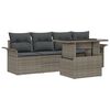 vidaXL Garden Sofa Set with Cushion 5 pcs Grey Poly Rattan