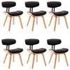 vidaXL Dining Chairs 6 pcs Black Bent Wood and Faux Leather