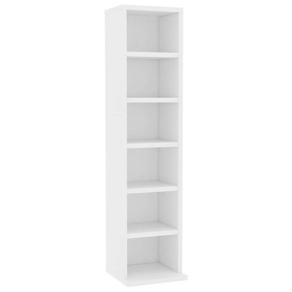 vidaXL CD Cabinet White 21x20x88 cm Engineered Wood