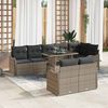 vidaXL Lounge Set with Cushion 9 pcs Grey Poly rattan