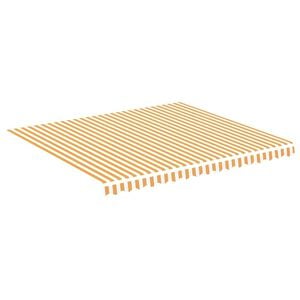 vidaXL Awning Replacement Fabric Yellow and White 380x345 cm Polyester