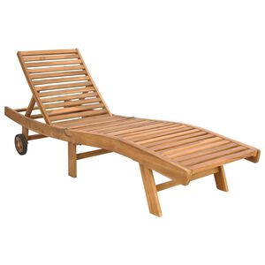 vidaXL Sun Lounger Solid Teak Wood Brown