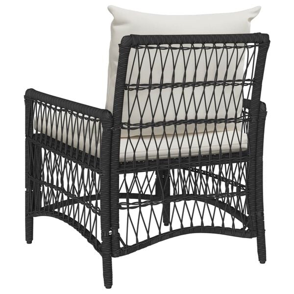 vidaXL Garden Chair with Cushion Black 73 x 61 x 77 cm Poly Rattan