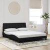 vidaXL Bed Frame without Mattress "Hanko" Black 152x203 cm Queen Velvet