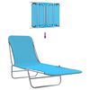 vidaXL Folding Sun Loungers 2 pcs Steel and Fabric Blue