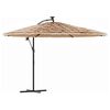 vidaXL Garden Parasol with Steel Pole Brown 290x290x238 cm