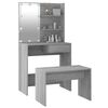 vidaXL Dressing Table Set with LED Grey Sonoma Engineered Wood