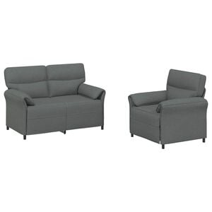 vidaXL Sofa Set 2 pcs Dark Grey Fabric