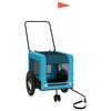 vidaXL Pet Bike Trailer | Blue and Black | Iron, Oxford fabric, PVC