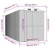 vidaXL Garden Shed Anthracite 192x440x223 cm Galvanised Steel