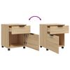 vidaXL Mobile File Cabinet with Wheels Sonoma Oak 45x38x54 cm Engineered Wood