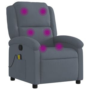 vidaXL Massage Recliner Chair Dark Grey Velvet