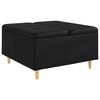 vidaXL Button Stool with Cushion Black 80 x 80 x 45 cm Faux leather
