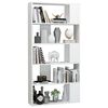 vidaXL Book Cabinet/Room Divider High Gloss White 80x24x159 cm Engineered Wood