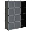 vidaXL Modular Cabinet with 9 Compartments 109x36,5x143 cm Black and White