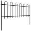 vidaXL Garden Fence with Hoop Top Steel 181x80 cm Black